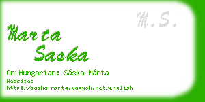 marta saska business card