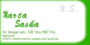 marta saska business card